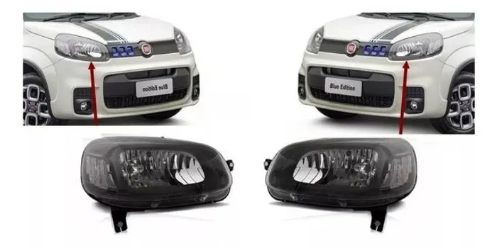 Par Farol Mascara Negra Fiat Uno 2015 2016 2017