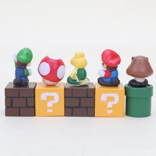 Miniaturas Turma Mario Bros Luigi Yoshi - 05 Peças - Barato - Novo