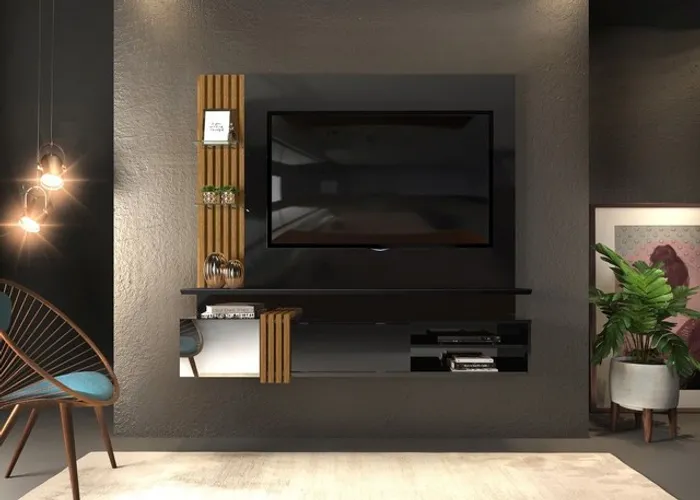 Sala painel suspenso rack home