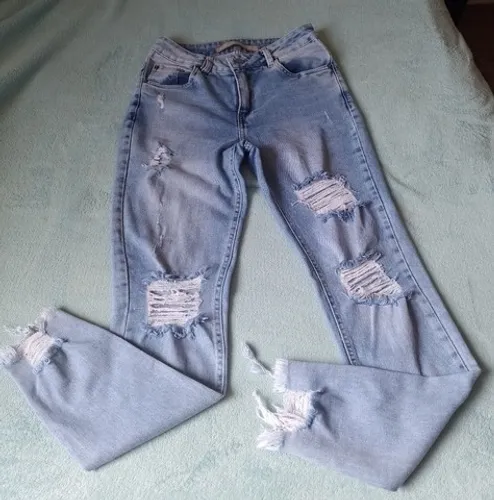 Calça feminina destroyed revanche jeans - tamanho 40