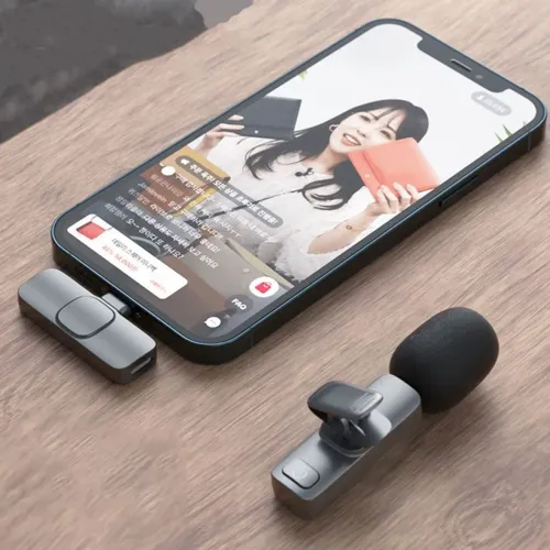 Microfone Profissional Lapela Sem Fio Vandlion /Android Usb-C ou IOS/bateria 5 horas