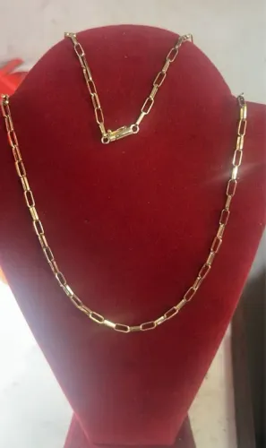 Cordão de Ouro 18k - Corrente de Elos tijolinho novo sem uso