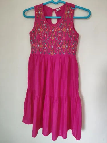 Vestido Infantil PUC - Rosa Florido no Busto