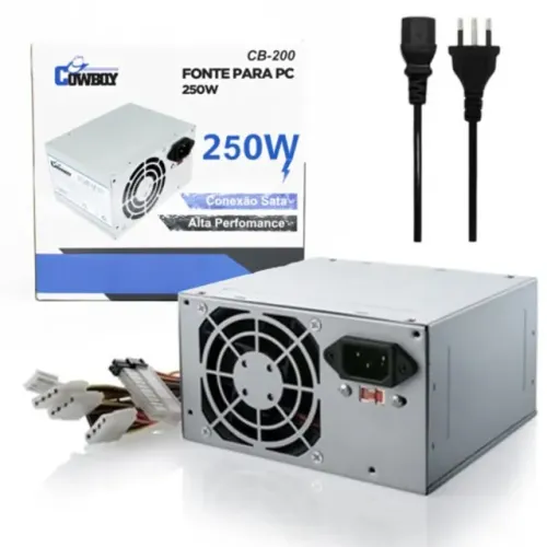 Fonte de Alimentação ATX Para PC 250W Real Cowboy CB-200