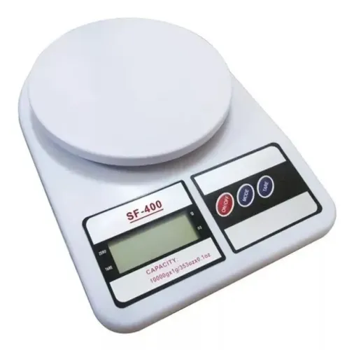 Balança Digital De Cozinha Branca Alta Precisão 10kg + Pilha