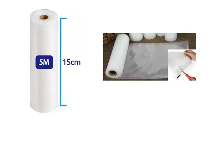 rolo saco embalagem seladora 15cmx5m vácuo ranhuras ns-4273