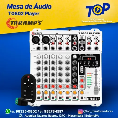 Mesa de Áudio Bluetooth Taramps T0602 Player