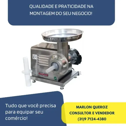 Moedor de Carne Boca 8 Bermar Inox