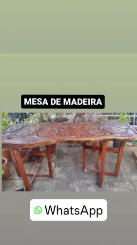 Mesa de madeira maciça 1,90 m x 0,76 m