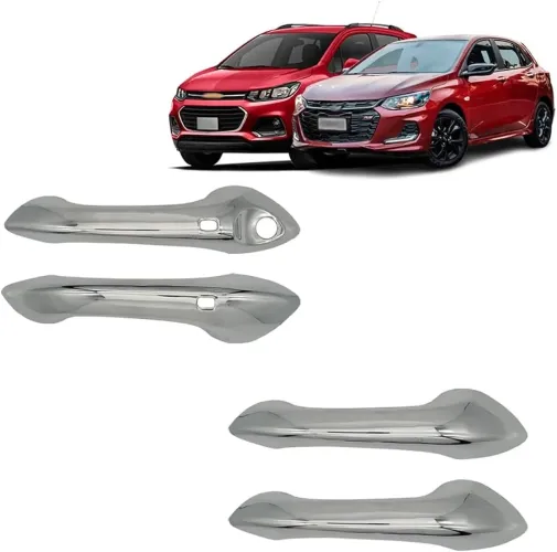 Aplique Cromado para Maçaneta Onix 2020 2023 Tracker 2020 2023 4 Portas