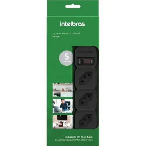 Protetor eletronicos De Linha Intelbras EPE 205 Bivolt cabo 1,5 metro bi-volt