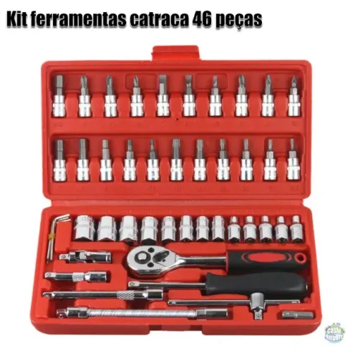 Kit 46 Chave Catraca Jogo De Soquetes Allen Torx Ferramentas