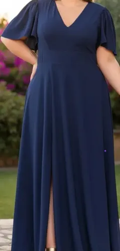 Vestido festa azul marinho