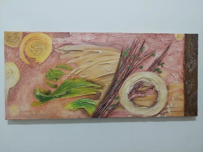 Painel Abstrato. Produção própria. Quadro Decorativo Abstrato em Relevo