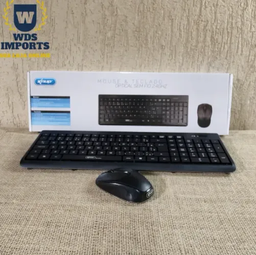 Kit Teclado e Mouse Sem Fio USB