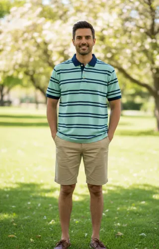 Camisa pólo masculina listrada Tam 44 Empório Colombo 