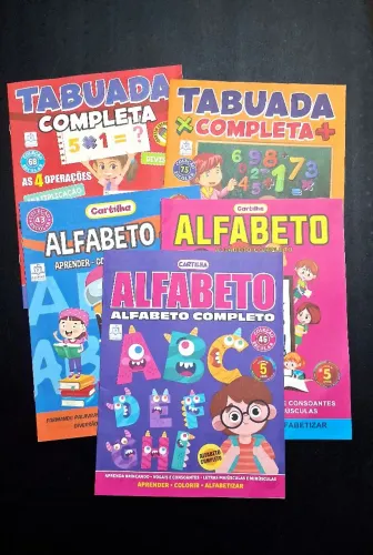 LIVROS ATIVIDADES DE TABUADA E ALFABETIZAÇÃO