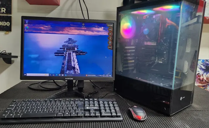 PC Completo Gabinete Gamer i5 terceira geração 8g ram ddr3 ssd 256gb Monitor 19 pol