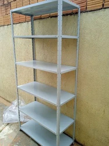 Prateleira de aço 40cm de Profundidade 6 Bandejas Nova Reforçada 