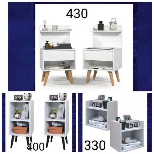 Mesa de Cabeceira Moderna 40cm