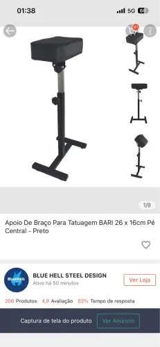 Apoio de braço para tatuagem