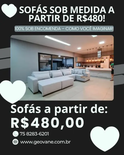 Sofás sob medida, 100% sob encomenda, do jeito que você imaginar! Diversos modelos e cores