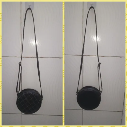 Bolsa Redonda Transversal Preta Feminino 