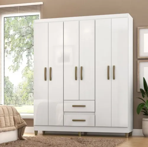 Guarda Roupas Coimbra 1.48m 6 portas / 3 cores disponíveis / pague na entrega