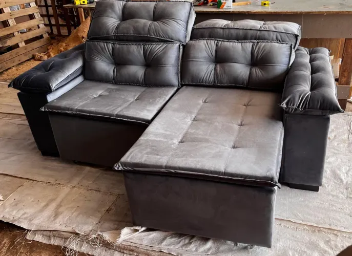Sofá novo em 10 X $220.00 cartão crédito reclinável retrátil 