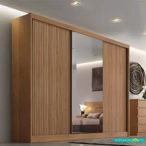 Roupeiro Sollo Plus Ripado 3D Cumaru 100%MDF rf64