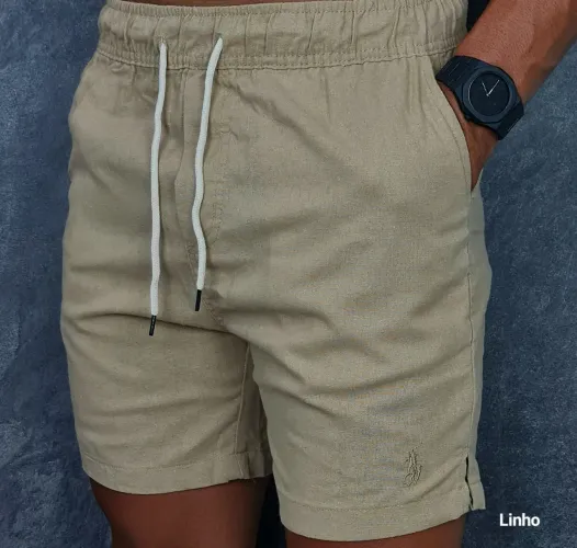 Shorts em linho bege Novo blackfriday - coleção natal reveillon