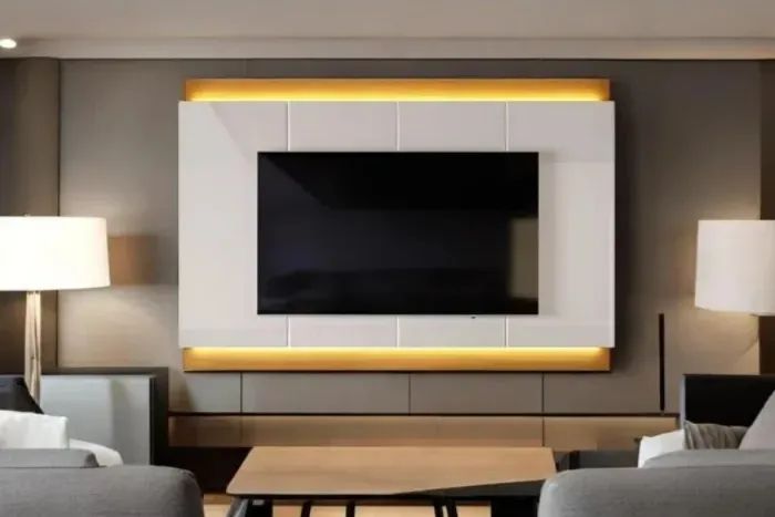 PAINEL MARROCOS COM LED PARA TV ATÉ 70 POLEGADAS FREIJÓ/OFF WHITE - EM OFERTA 