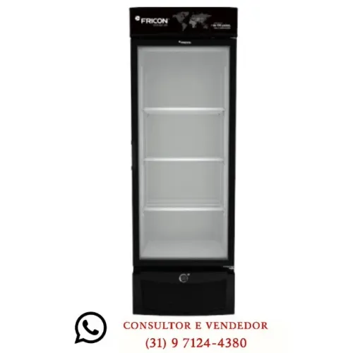 Freezer Vertical Tripla Ação 569 Litros Fricon Porta De Vidro Preto