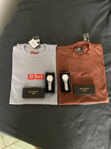 Kit camiseta+ relogio luxuoso 