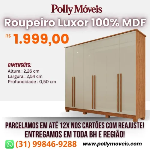 Guarda Roupa Luxor MDF! Pronta Entrega! 
