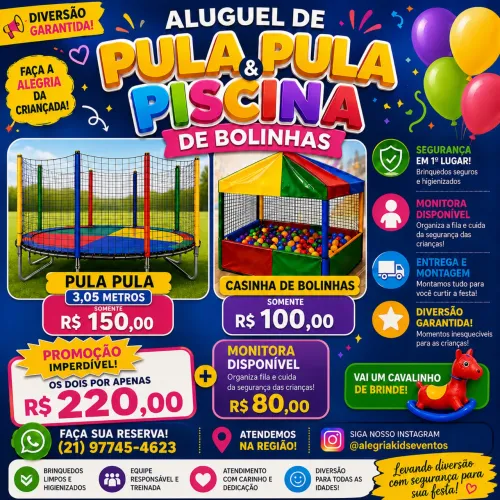 Aluguel de pula pula e piscina de bolinha 
