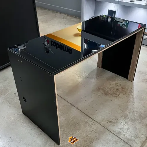 Mesa de Escritório | Com Vidro Temperado Preto | 6 Unidades a Pronta Entrega