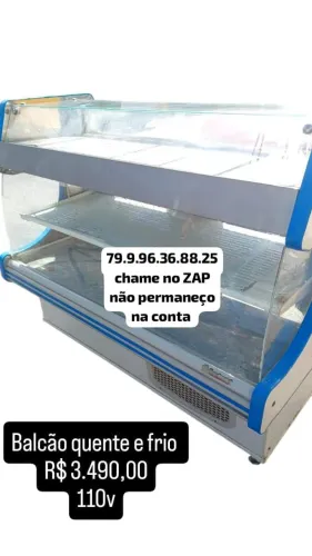 Balcão expositor gelado e estufa dois em um