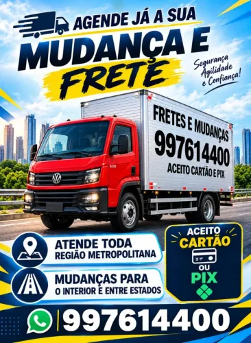 Mudança e fretes caminhão baú Paulista Recife Olinda e regiao Metropolitana