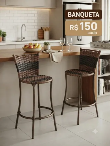 Banqueta para balcão de cozinha e área gourmet cada