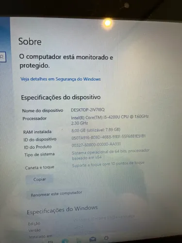 Notebook Asus i5 8 GB de RAM SSD 256