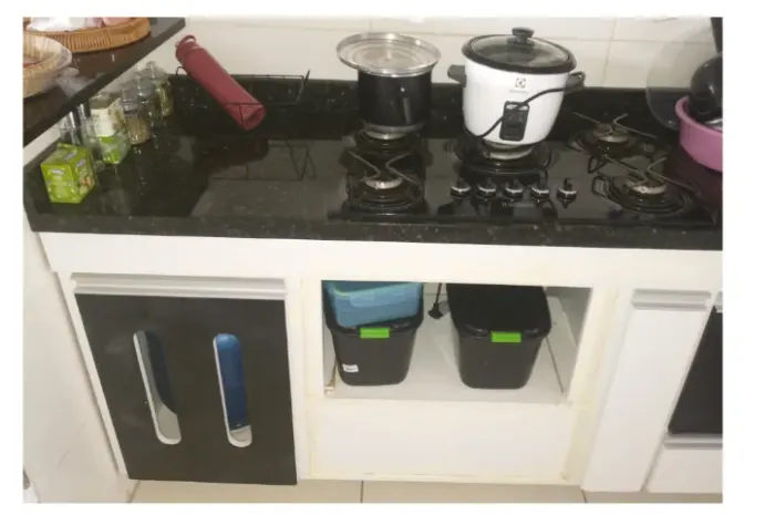 BALCÃO COM COOKTOP E ARMARIO