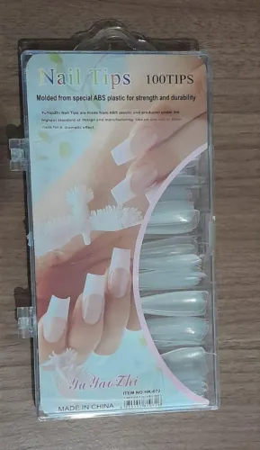 Promoção Caixa Com 100 Unhas Postiças Bailarina Transparente