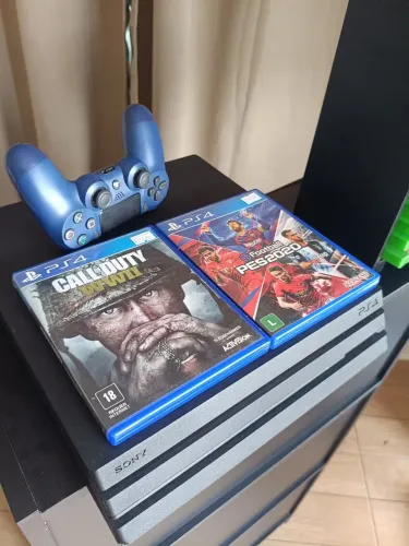 Playstation 4 pró com controle + jogo mídia física