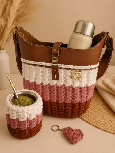 Kit Bag Mateira para Chimarrão de Croche