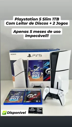 Playstation 5 Slim 1TB!! Com Leitor de Discos! IMPECÁVEL!! (Aceito Cartão )