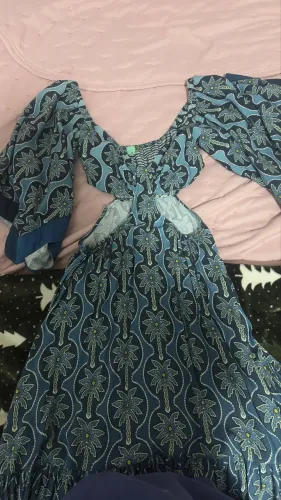 Vestido da farm estampado azul