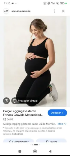Kit de 2 Calças legging para gestante