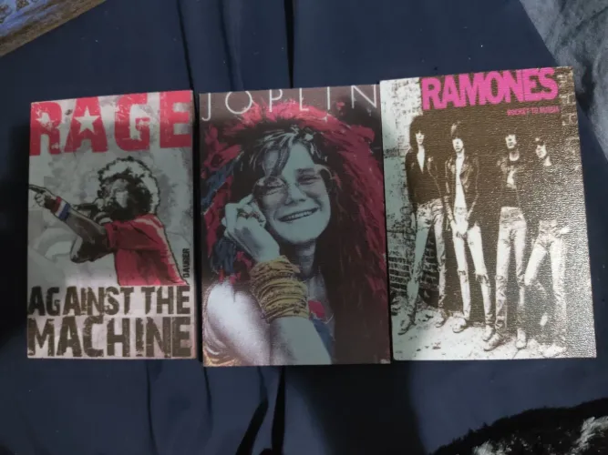 Quadros Decorativos Rock Clássico - Rage Against The Machine, Janis Joplin e Ramones
