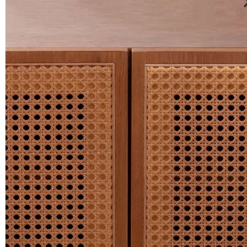 Rack Frame Palha Natural 4 Portas Nozes - 2,40m novo